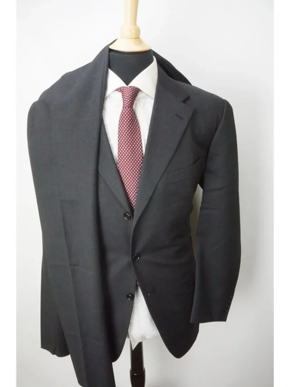Burberry London Oxford Gray Woven S100s Wool 2 Pc Suit Jacket Pant 46R Brand NEW